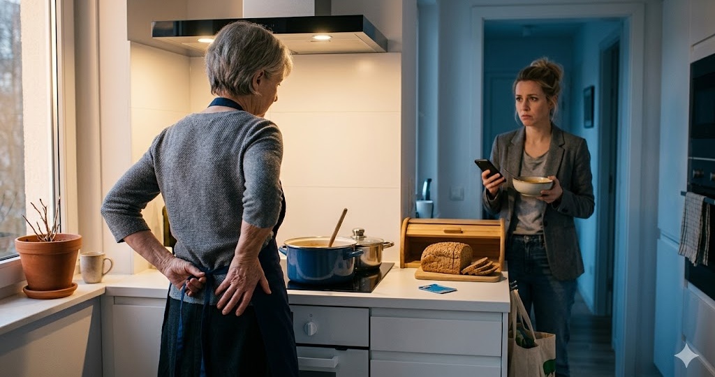 Дочь сказала матери «суп жидковат» после тринадцати часов с её ребёнком — а мать сняла фартук и вышла за дверь