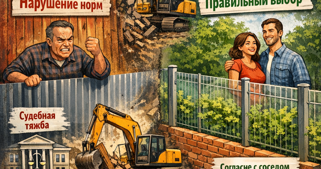 Забор между соседними  участками : что можно по закону и что заставят снести в 2026