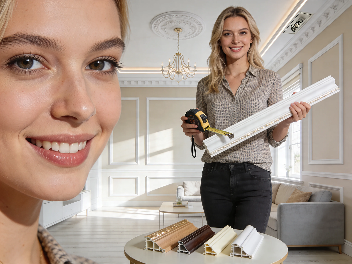 Правило 1/10 высоты потолка: 2,5 м → карниз 6 см. И никакого золота. Только белый или в цвет стен. Всё остальное — в чек-листе.