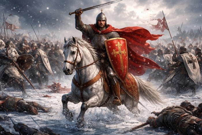 Ледовое побоище: мифы и реальные факты о битве на Чудском озере. Обложка © Chat GPT