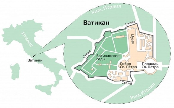 Карта Ватикана Фото из открытого доступа