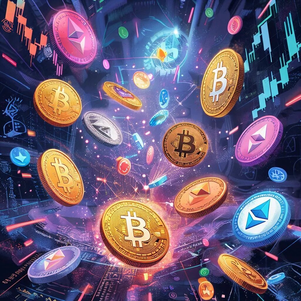 Криптовалюта. Иллюстрация сгенерирована нейросетью