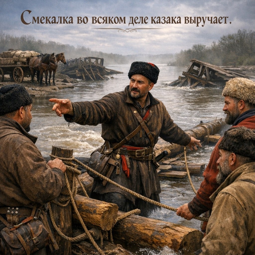 💬 «Казачьи поговорки» - слова, в которых живёт практическая мудрость поколений.

Сегодня поговорим о поговорке:
«Смекалка во всяком деле казака выручает».

Казачья жизнь никогда не была простой. Походы, служба на границе, хозяйство в степных условиях, непредсказуемые обстоятельства - всё это требовало не только силы и храбрости, но и быстрой сообразительности.

Не всегда можно было рассчитывать на готовые решения или чёткие инструкции. Часто именно находчивость спасала положение.

Эту поговорку произносили тогда, когда дело казалось трудным или запутанным. Старшие напоминали: не теряйся, думай, ищи выход.
Смекалка - это умение видеть возможности там, где другие видят только препятствия. Это способность быстро оценить обстановку и принять верное решение.

Смысл поговорки в том, что казак ценился не только за силу руки, но и за ясность головы. Сообразительность помогала в бою, в переговорах, в хозяйственных делах и в повседневной жизни.

Иногда именно смекалка позволяла обойти трудность без лишних потерь и риска.

И сегодня эта мудрость не теряет актуальности. В современном мире меняются технологии и условия, но способность мыслить гибко, находить нестандартные решения и сохранять спокойствие в сложной ситуации по-прежнему остаётся важным качеством.

Смекалка - это не хитрость ради выгоды, а умение действовать разумно и эффективно.

А как вы понимаете эту поговорку? В каких ситуациях смекалка выручала вас? Напишите в комментариях 👇

#КазачьиПоговорки