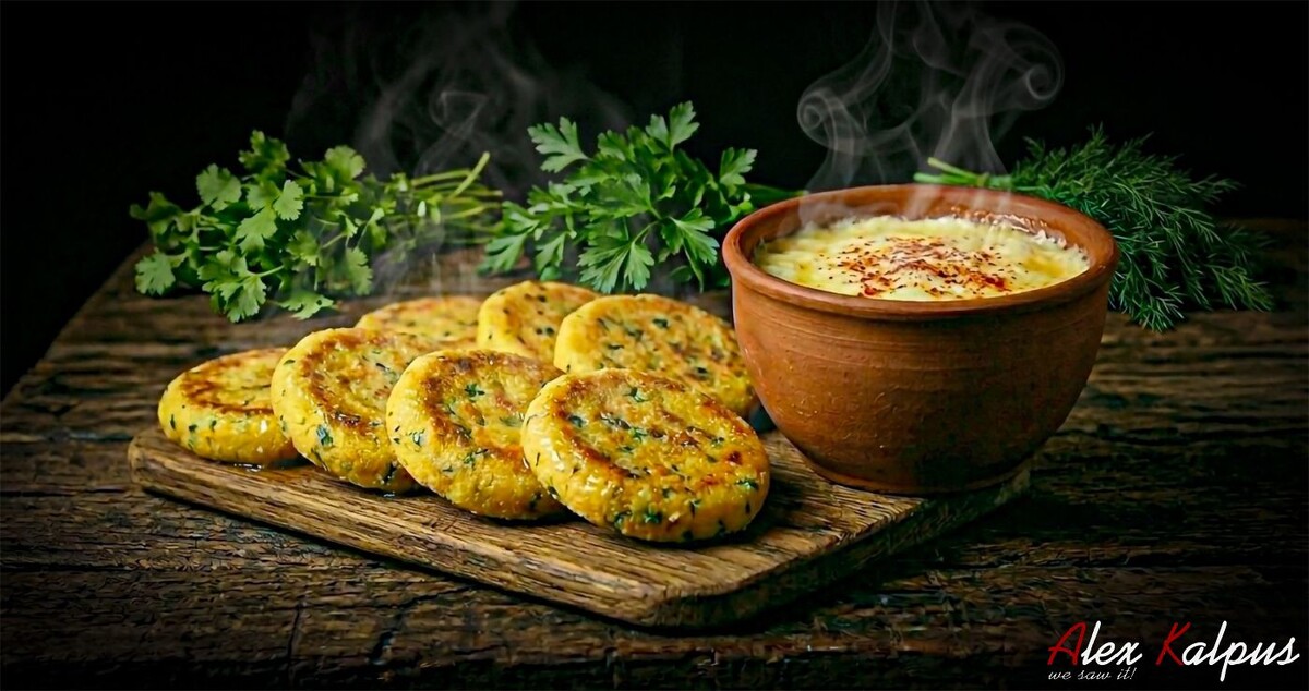 Весеннее настроение: мчади с кинзой и нежным соусом из сулугуни