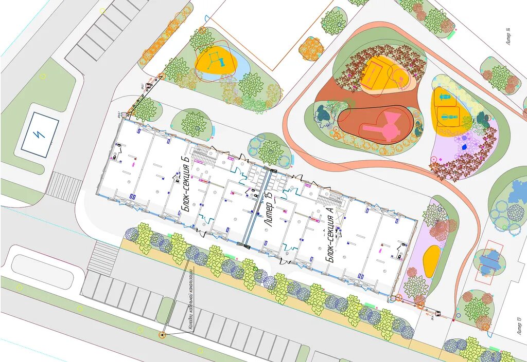 Схема расположения литеров