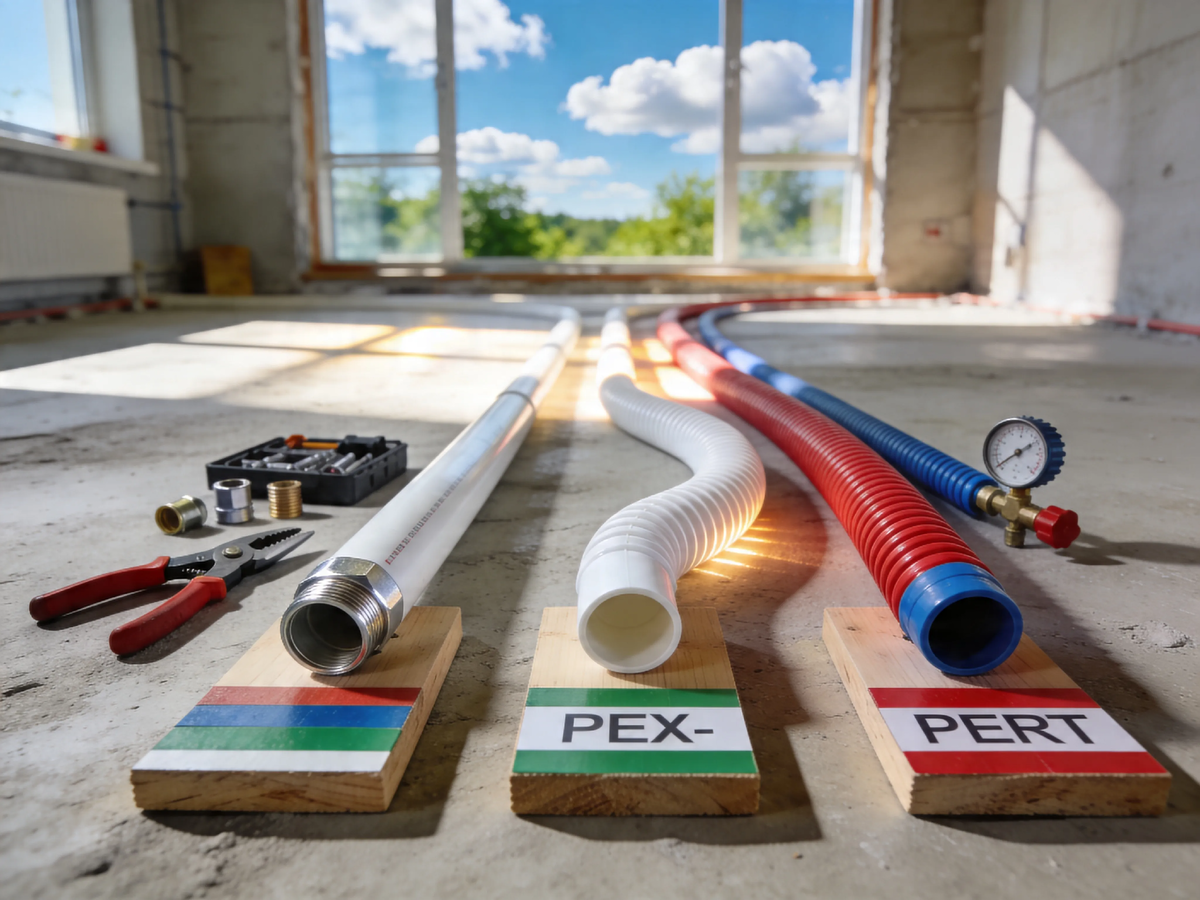 Металлопластик, PEX или PERT — какая труба для тёплого пола прослужит 50 лет без течи? В новой статье разбираю все плюсы и минусы: срок службы, удобство монтажа и защиту от кислорода. Спойлер: для квартиры и частного дома ответы разные. Главное — не экономить на метре.