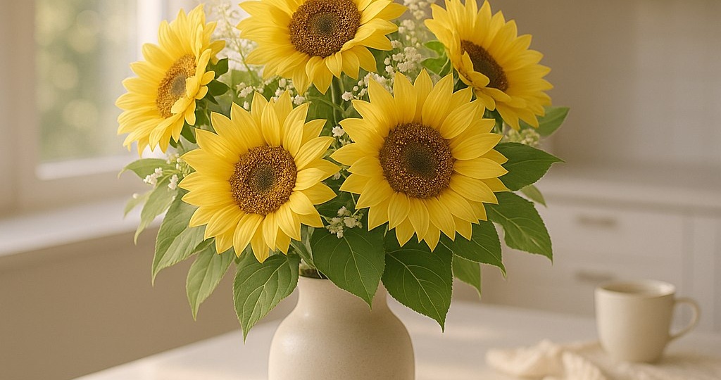 Пусть утро будет солнечным, как этот букет из подсолнухов — и вдохновение найдётся в каждом простом моменте