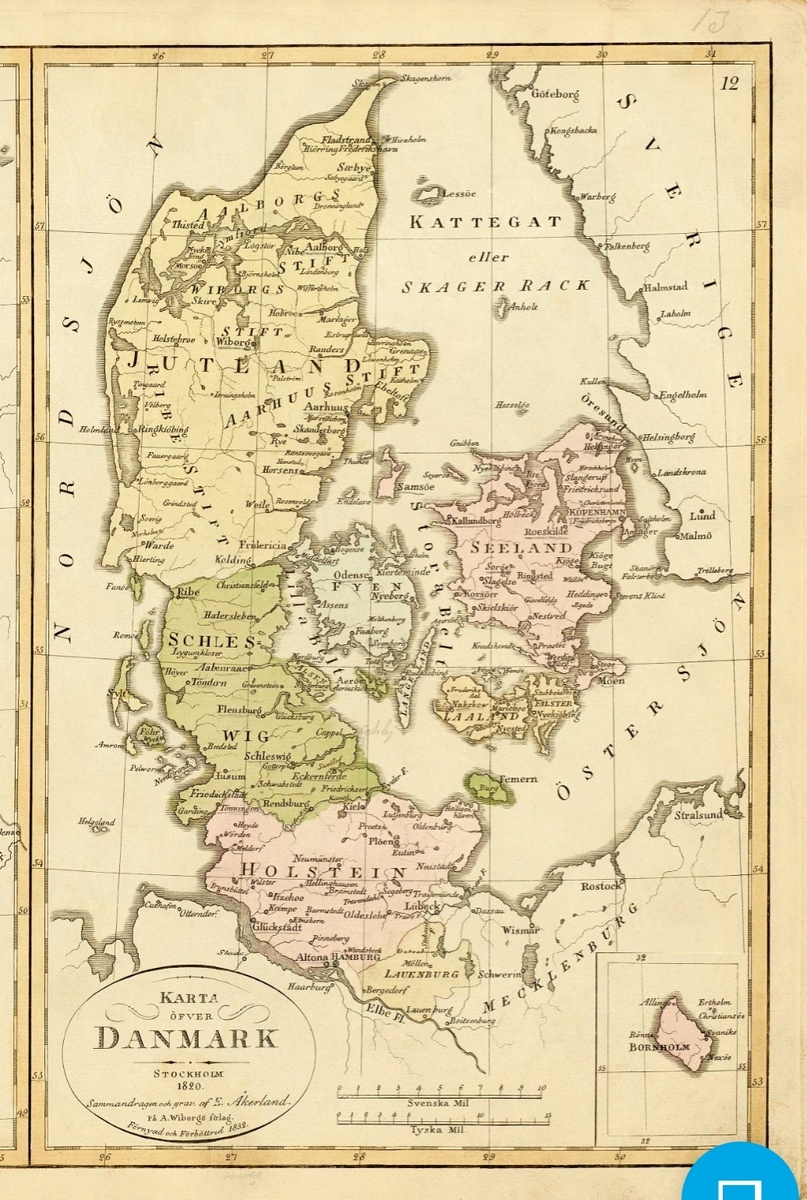 Датские проливы на карте XIX века