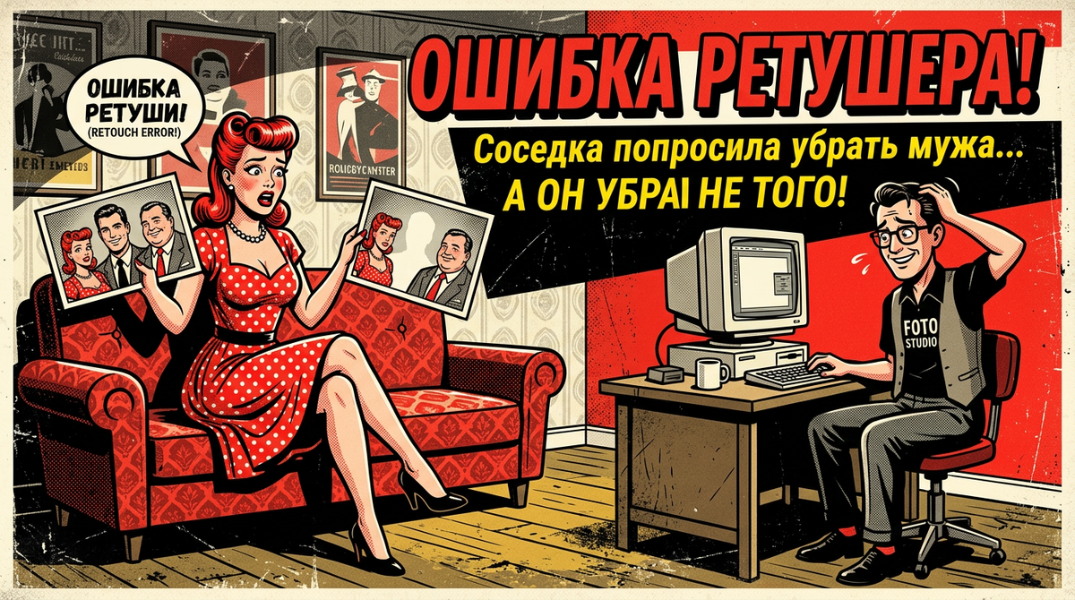 Соседка попросила фотошопера убрать мужа с фото