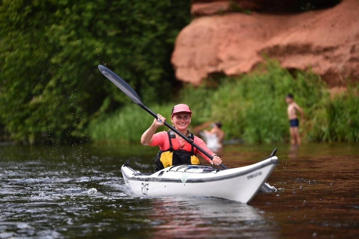 Каяк R17 от Stormkayaks во время гонке по реке Оредеж (Ленинградская область)