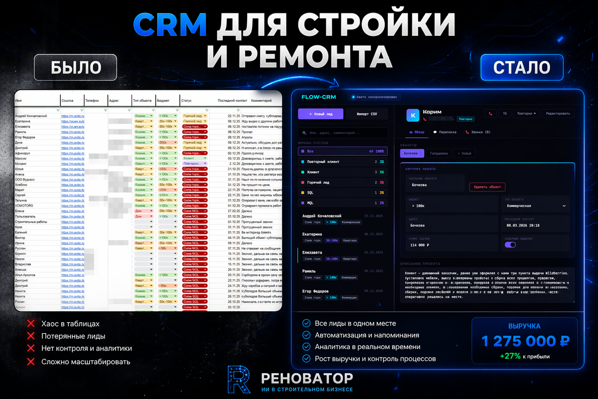 Личная CRM для ведения клиентов за 1 вечер