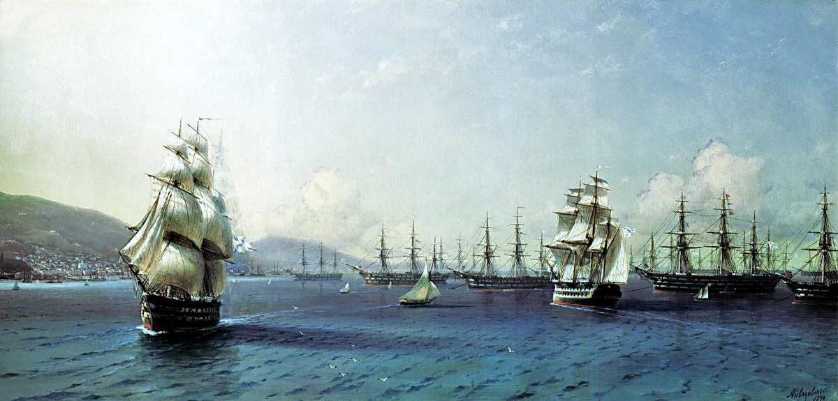 Черноморский флот в Феодосии. 1890. 