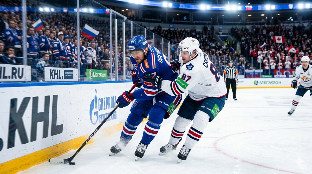 КХЛ: Дуэль на льду. Русские звезды против канадских легионеров. Изображение сгенерировано с помощью ИИ.