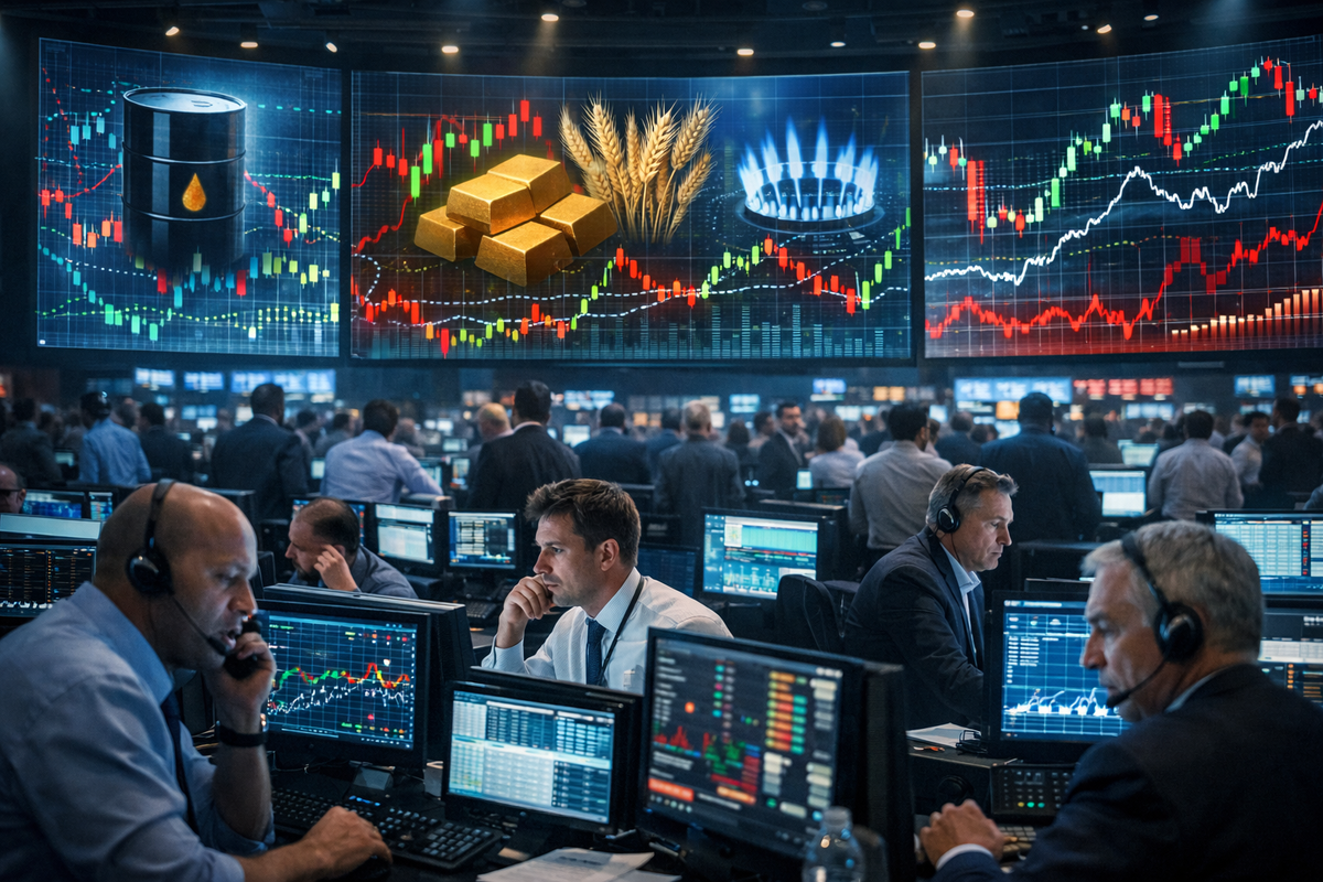 Биржа как нервный центр современной экономики: море экранов, мгновенные решения, тревога и борьба за ускользающее будущее.