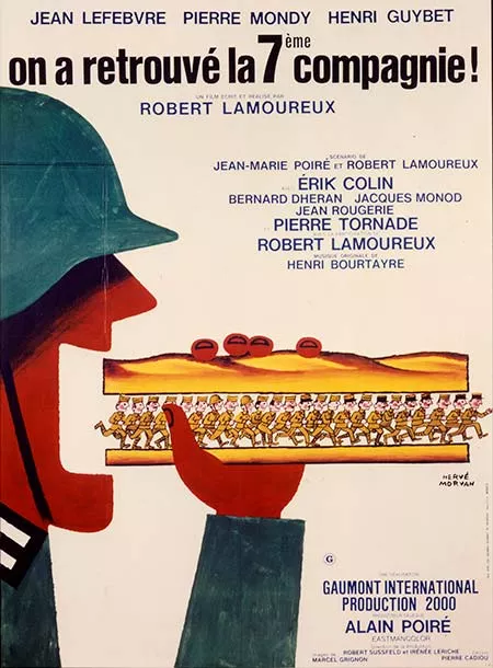 Ещё один рисованый постер комедии «Седьмая рота нашлась» (1975)