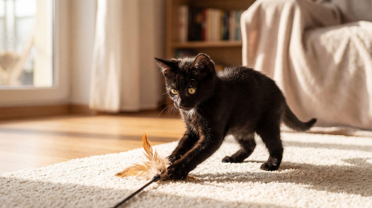    Кошки предпочитают играть с объектами, похожими на добычу