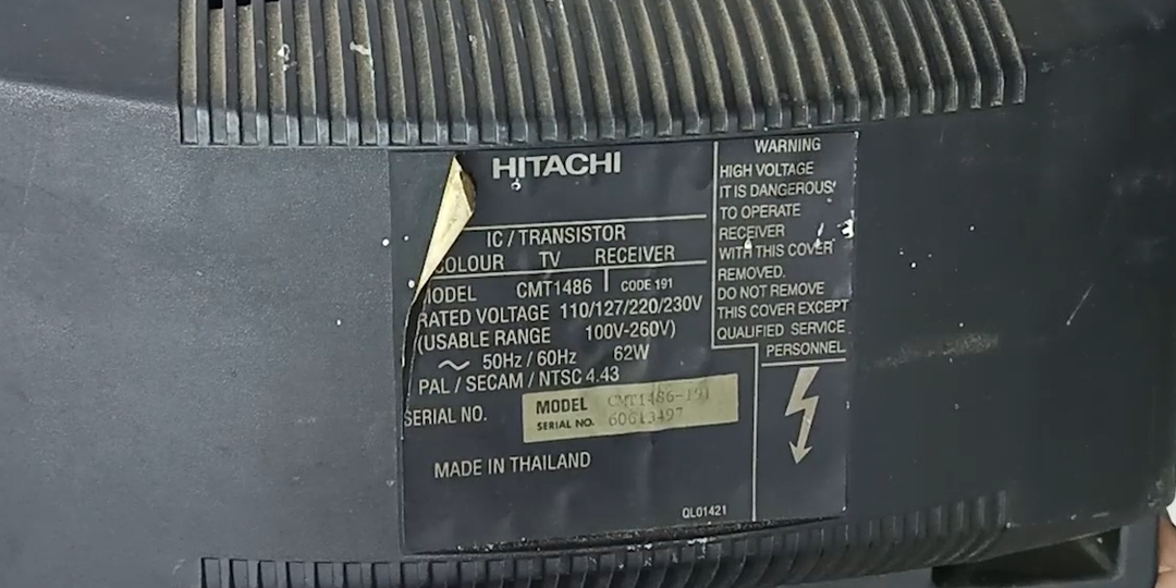 Ремонт кинескопного (ЭЛТ) телевизора Hitachi CMT 1486
