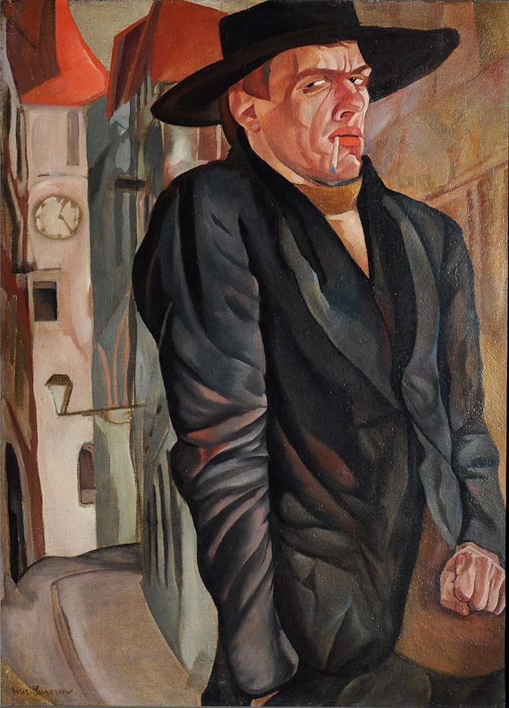 Борис Григорьев. Автопортрет. 1916 год. Холст, масло. 95х69 см. Собрание семьи Рихарда Леви, Новый Орлеан, США. 