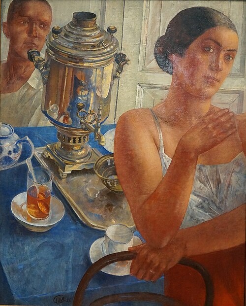 Картина Петрова-Водкина «За самоваром».