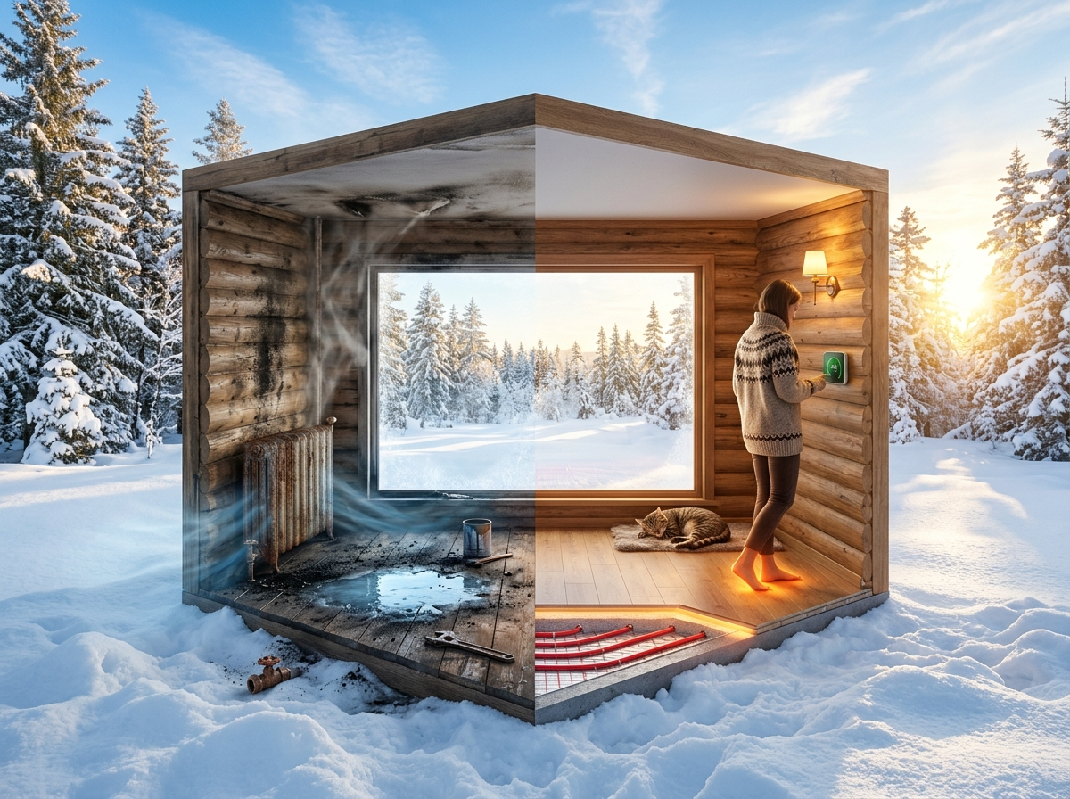 Слева — холод, ржавчина и вечная возня с кранами. Справа — тепло, уют и кот в углу. Выбирать вам. Ошибка останется с вами на 20 лет.