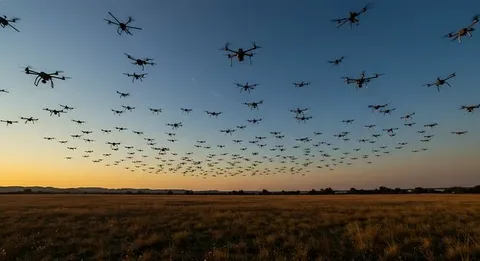 Пример функционирования роя дронов