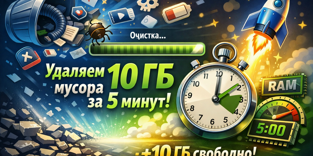 🧹 Секретная уборка: как очистить память телефона на 10 ГБ за 5 минут (удаляем скрытый мусор)