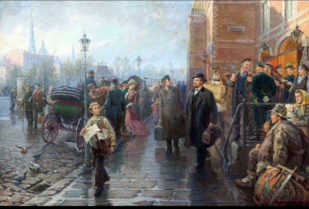 Василий Кириллов. «Приезд В.И. Ленина в Ригу в 1900 году». 1956 Фото из открытого доступа