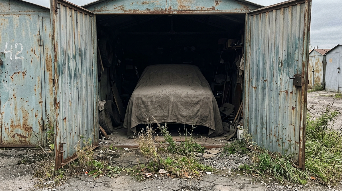 Гараж выглядел так, словно его не открывали десять лет. Муж Анны специально создал иллюзию полнейшей разрухи