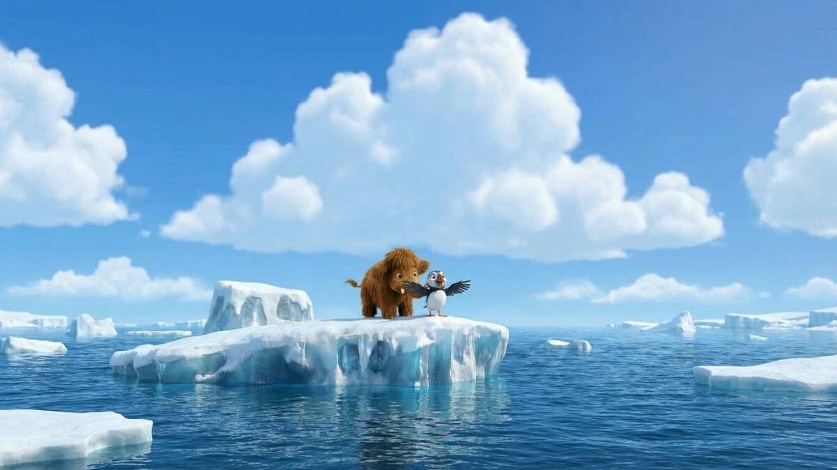    Кадр из мультфильма «Приключения мамонтенка. В поисках мамы»