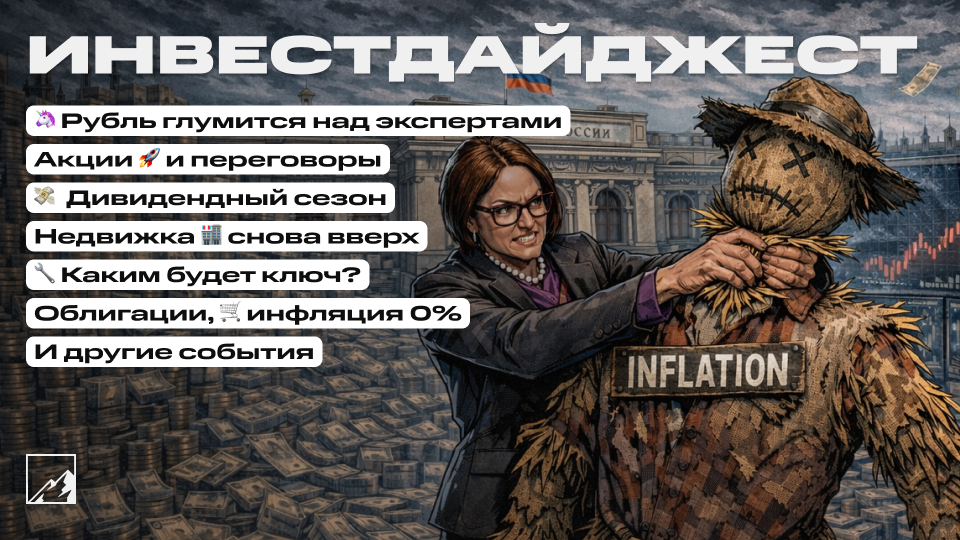 🚀 Рубль глумится над экспертами. Больше дивидендов! Нулевая инфляция, дорожающая недвига, рост облигаций, акции. Воскресный инвестдайджест