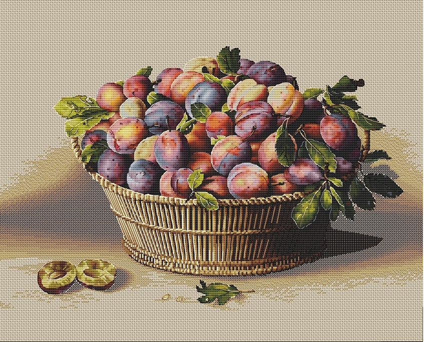 "Корзина со сливами", превью из группы дизайнера ВКонтакте