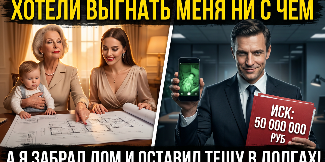 Теща уговорила строить дом на её земле, чтобы выгнать меня ни с чем. Узнав план через радионяню, я повесил на старушку долг в 50 млн!