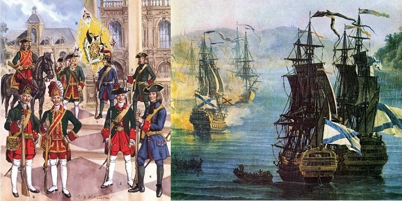 Рис. 228. Армия и флот императрицы Анны Иоанновны