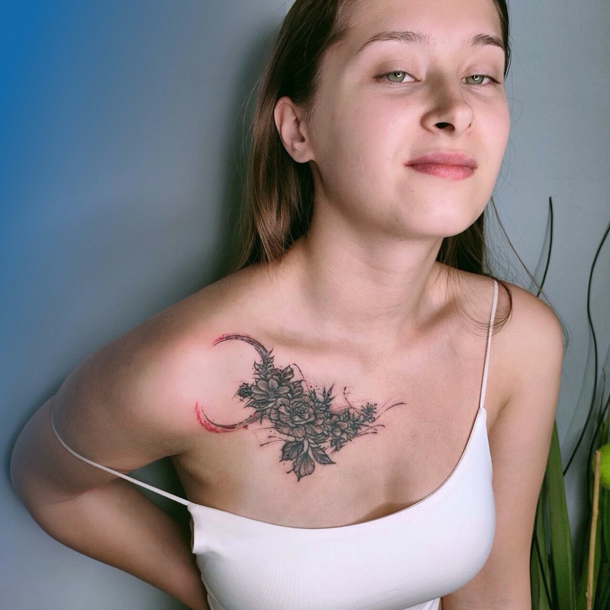 тату на ключице