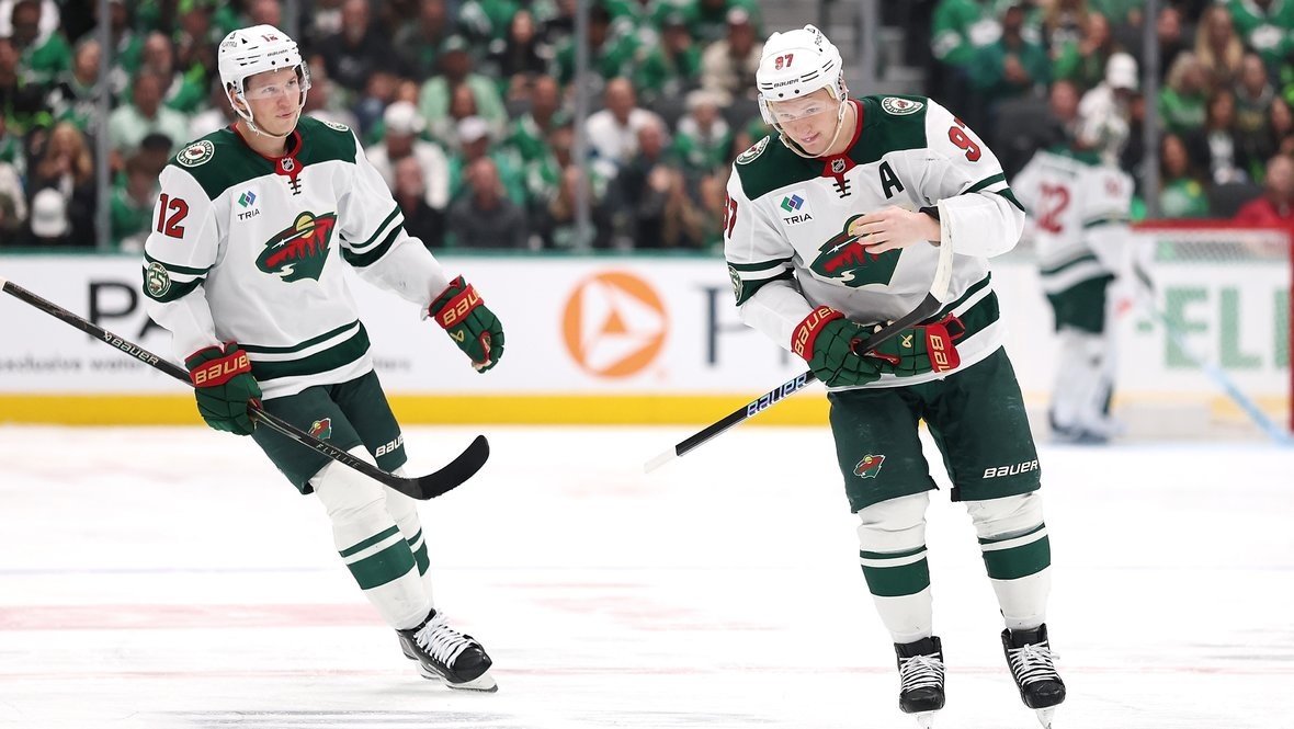    Нападающие «Миннесоты» Мэтт Болди и Кирилл Капризов. Getty Images