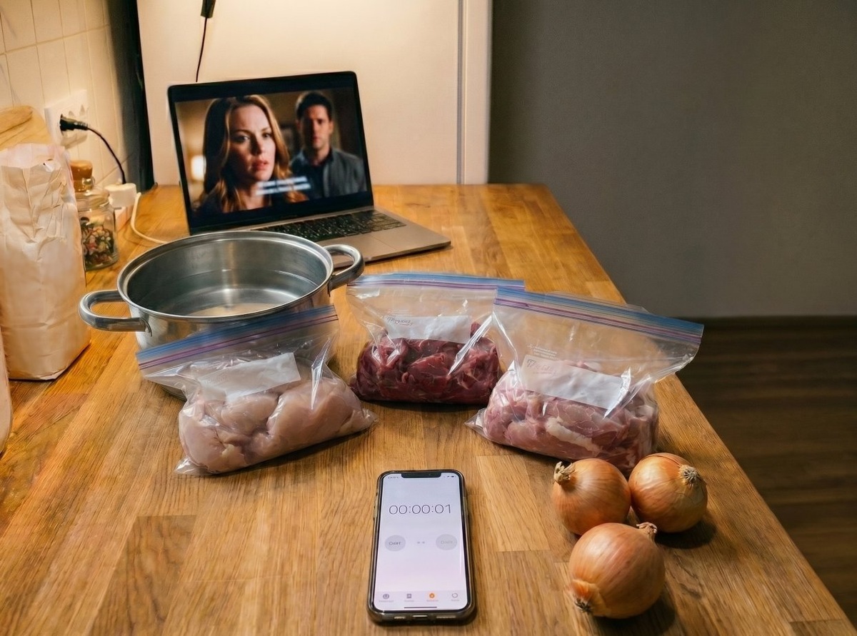 Ровно 11:00. Таймер пошёл. Впереди 160 минут - и еда на всю неделю.