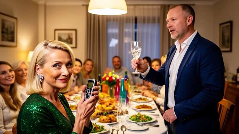 Муж на юбилее поднял тост за нас, а я включила запись на диктофоне