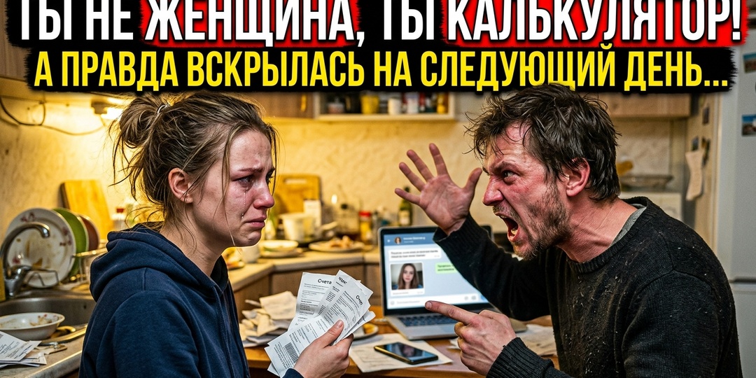 «— Ты зажала мне деньги на костюм? Да ты не женщина, а калькулятор!» — крикнул муж.