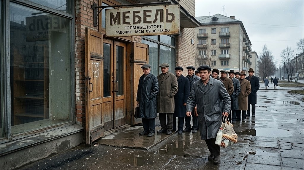 Папа побежал занимать очередь