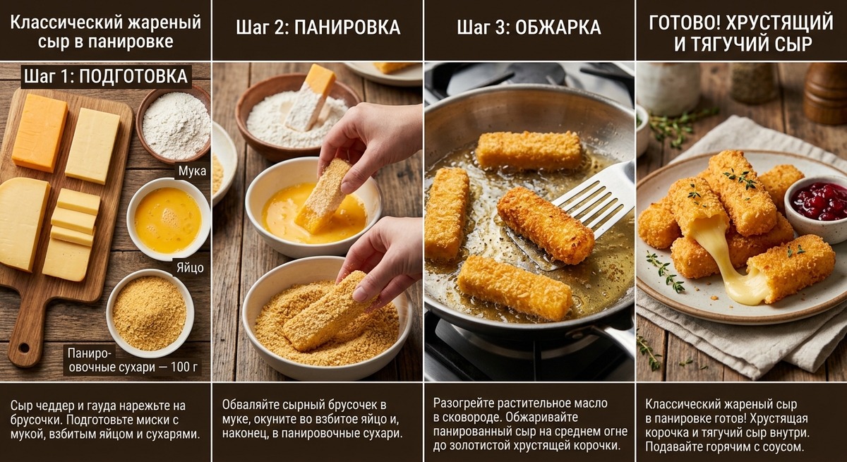 Классический жареный сыр в панировке