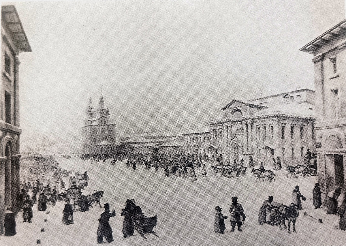 Дворянское собрание. Литография по рисунку Дица, сер. XIX века. Из собрания П.С. Романова.