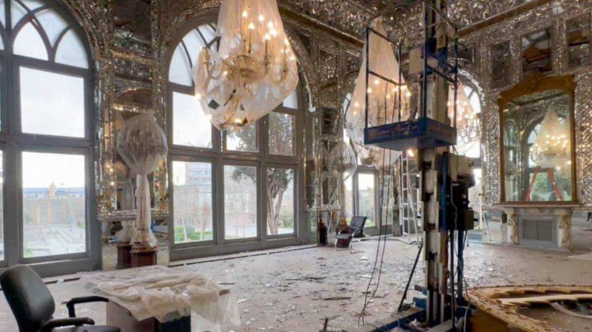    Интерьер дворца Голистан в Тегеране, поврежденный в результате атак США и Израиля / Фото: Tasnimnews / ТАСС