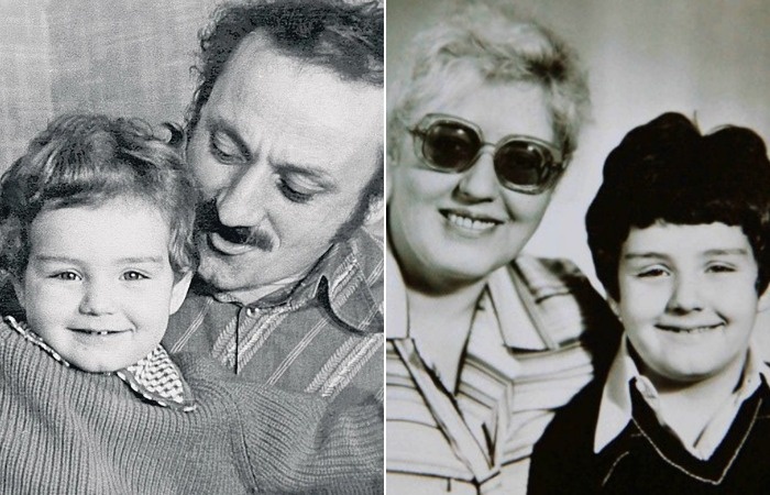 Михаил Полицеймако в детстве с родителями.