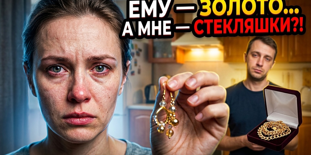 "— Маме я купил золотую цепь, а тебе и бижутерия сойдет, — усмехнулся муж. "