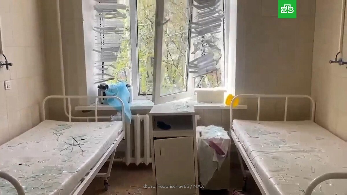    Кадры последствий падения БПЛА рядом с роддомом в Новокуйбышевске