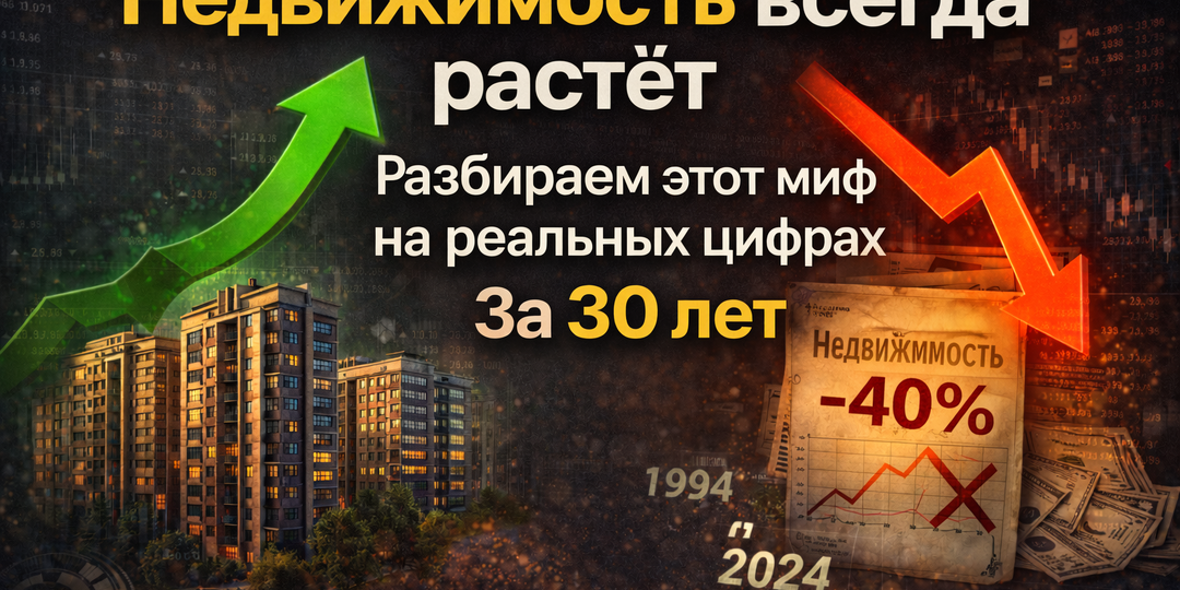 «Недвижимость всегда растёт» — давайте посмотрим на цифры. Без эмоций!