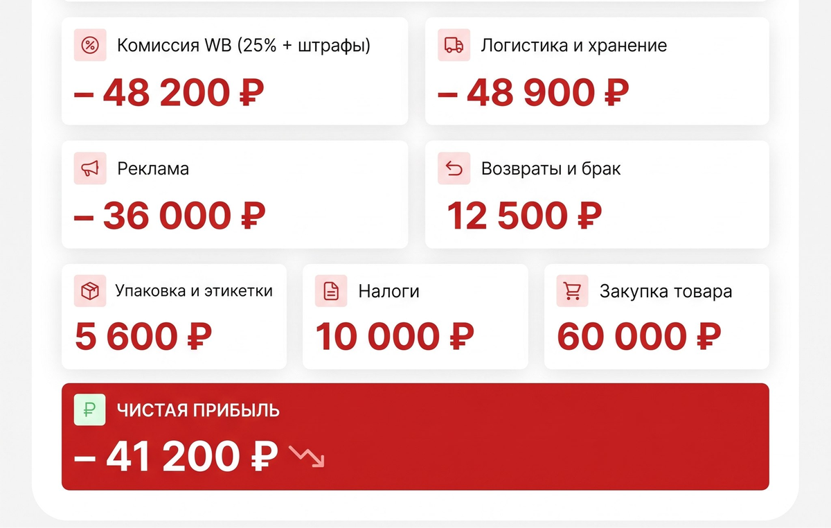 Вот то, что я увидел, когда провёл полный расчет на сервисе оцифровки маркетплейсов