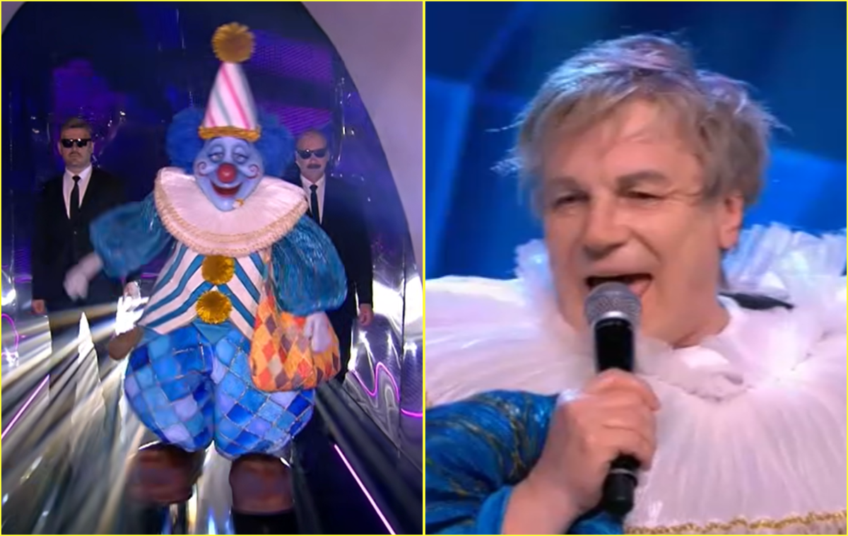 Клоун - Виктор Салтыков. Фото: кадр шоу "Маска" (второй полуфинал, 19.04.2026)