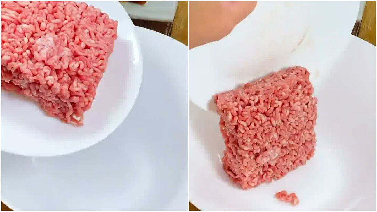 📸 В миску выкладываем фарш.