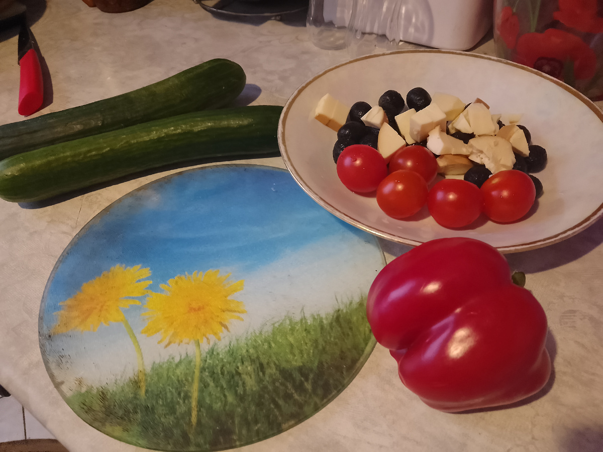 Фото автора, ингредиенты для греческого салата